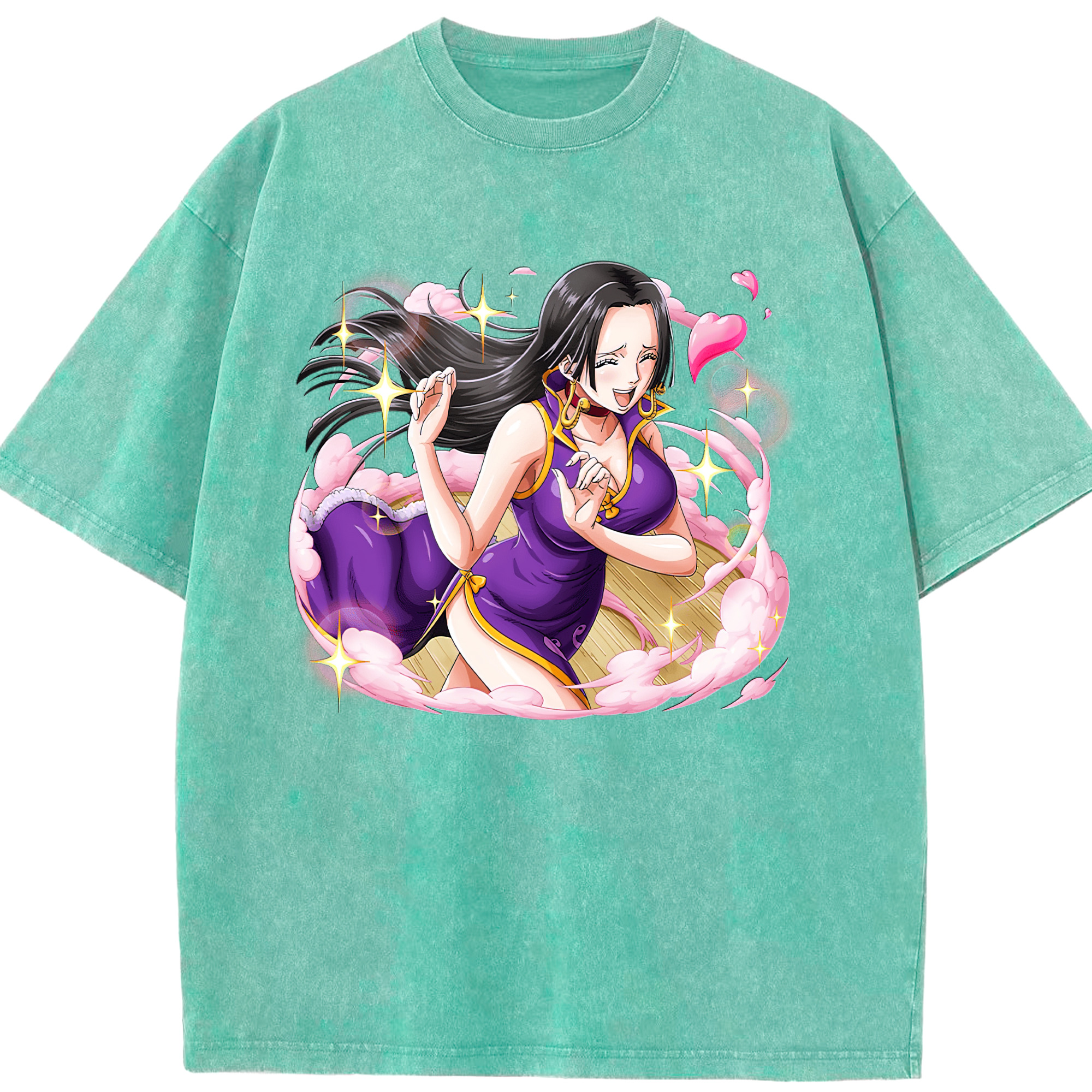 ワンピース ボア・ハンコック ONE PIECE Boa·Hancock 綿100% ヴィンテージ風 半袖Tシャツ（フロントプリント）